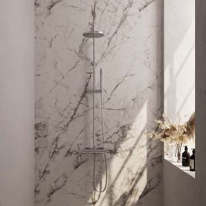 Opbouw regendoucheset brauer chrome edition thermostatisch met hoofddouche 20 cm staafhanddouche chroom