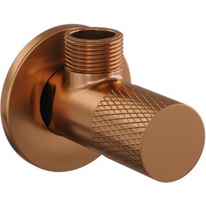 Hoekstopkraan brauer copper carving edition compleet met slang koper geborsteld pvd
