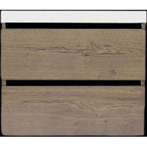 Onderkast sanilux trendline met greeplijst mat zwart 60x47x52 cm tabak oak