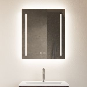 Spiegel gliss design verticaal led standaard dubbele led verlichting met spiegelverwarming 60 cm