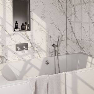 Inbouwthermostaat set brauer carving met drukknoppen incl baduitloop en afvoer rvs