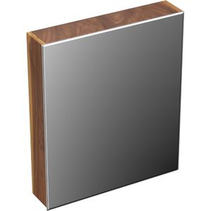 Spiegelkast forzalaqua uni 59.5x68.5x12.5 cm 1 deur links tweezijdig spiegel noten pure walnut