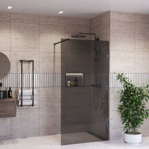 Inloopdouche bws portos gunmetal 70x200 cm rookglas 8 mm nano coating