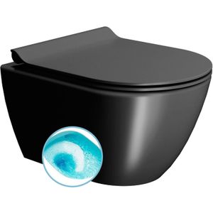 Wand toilet swirlflush sapho pura 36x50 cm mat zwart