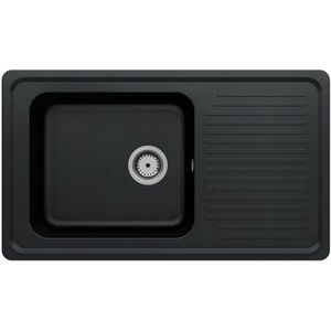 Wasbak inbouwspoeltafel go by van marcke nicola 86x50 cm mat zwart