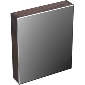 Spiegelkast forzalaqua uni 59.5x68.5x12.5 cm 1 deur links tweezijdig spiegel eiken charcoal