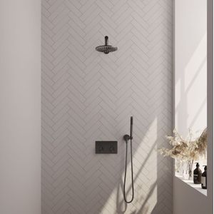 Thermostatische inbouwdoucheset brauer gunmetal edition recht met drukknoppen