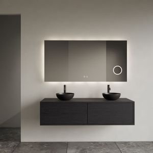 Onderkast gliss design joa black veneer 120 cm 2 laden incl.topplaat