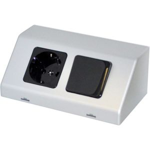 Contactdoos en schakelaar sanicare inclusief twee snoeren 5,6x15,1x8,1 cm zilver-grijs