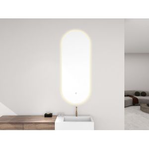 Ovale spiegel wiesbaden lumia met dimbare led verlichting en spiegelverwarming 50x100 cm