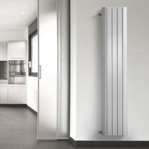 Handdoekradiator alu smooth wit 210 cm hoog