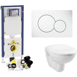 Geberit up720 toiletset compleet | inbouwreservoir | sigma 8 basic smart wit | met drukplaat | set 01