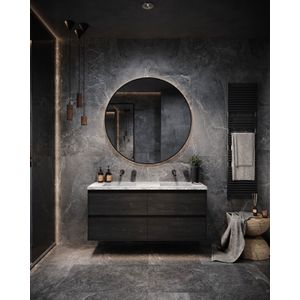 Badkamermeubelset forzalaqua nova carrara reno 2.0 black oiled 100 cm met 1 kraangat