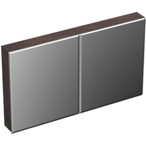 Spiegelkast forzalaqua uni 120x68.5x12.5 cm 2 deuren tweezijdig spiegel eiken charcoal