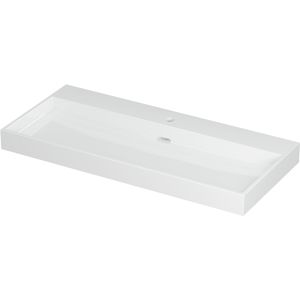 Wastafel urban porselein met 1 kraangat 100 cmx45 cmx8 cm glans wit 0201061