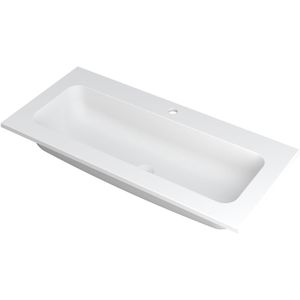 Ink wastafel faktor polystone centraal met 1 kraangat 100 cmx45 cmx1,5 cm mat wit 3407211