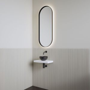 Fonteinset | bws leto | planchet kristal wit | waskom mat zwart