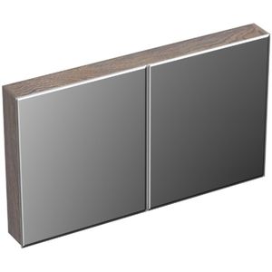 Spiegelkast forzalaqua uni 120x68.5x12.5 cm 2 deuren tweezijdig spiegel eiken silver grey