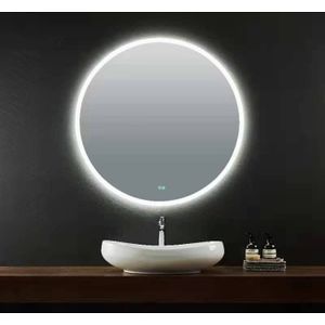 Badkamerspiegel casajoy bright 90 cm rond ledverlichting en anticodens