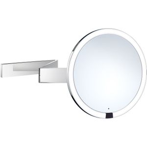 Uitschuifbare scheer/make-up spiegel rond led smedbo outline 20x38