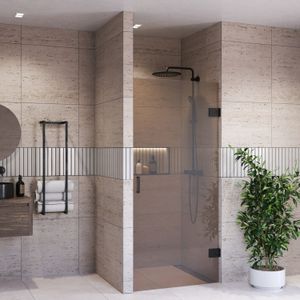 Douchedeur bws portos profielloos mat zwart 80x200 cm brons glas 8 mm nano coating