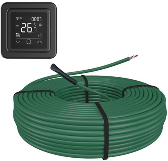 e-HEAT Cable Set 170,6 m / 2900 Watt Set met C16-thermostaat | Zwart