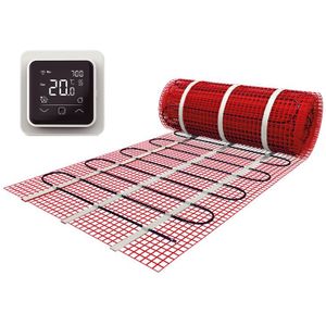 Verwarmingsmat Set 2 m² / 300 Watt Set met C16-thermostaat | Wit (inbouw)