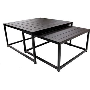 Fonteyn | Koffietafel Set 2 Stuks Vierkant | Zwart