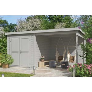 Outdoor Life Products | Tuinhuis Finn 450 x 250 | Gecoat | Platinum Grey