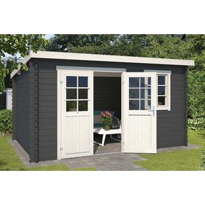 Outdoor Life Products | Tuinhuis Amira 380 x 275 | Gecoat | Carbon Grey-Wit