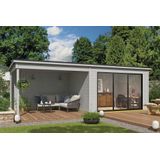 Outdoor Life Products | Tuinhuis Pernilla 385 x 295 met Aanbouw | Platinum Grey