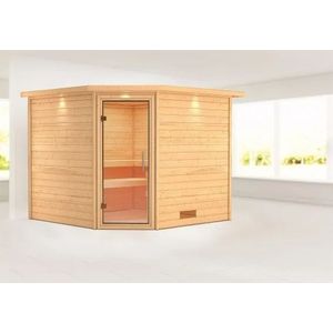 Karibu | Leona Sauna met Dakkraag | Helderglas Deur
