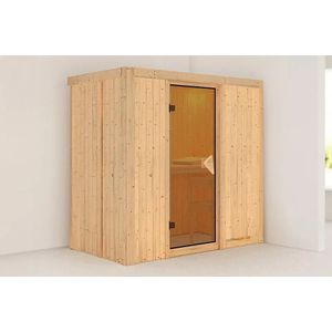 Karibu | Variado Sauna met Dakkraag | Bronzeglas Deur | Kachel 9 kW Externe Bediening