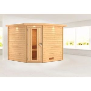 Karibu | Leona Sauna met Dakkraag | Energiesparende Deur