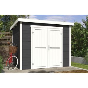 Outdoor Life Products | Tuinhuis Mila 250 x 200 | Gecoat | Carbon Grey-Wit