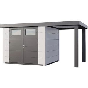 Telluria | Tuinhuis Classico 2724 met Overkapping Open Lounge Small | Rechts | Wit