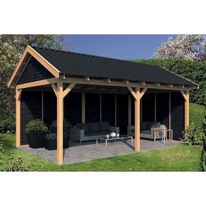 Tuindeco | Overkapping Hamar XL | Type 2 | Zwarte Wanden