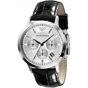 Emporio Armani - Renato - Horloge - Zwart - Edelstaal - 5 ATM