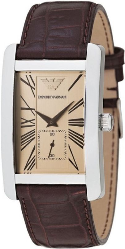 Emporio Armani - AR0155 - Polshorloge - Bruin - Lederen Band - 25mm Kast
