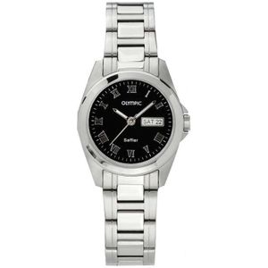 Regent dameshorloge elegant analoog lederen armband zwart kwartshorloge