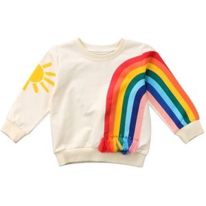Pudcoco cool peuter Baby Kid Meisje Jassen Rainbow Sunshine print Shirt herfst Kleding lange mouwen Jassen voor baby meisjes