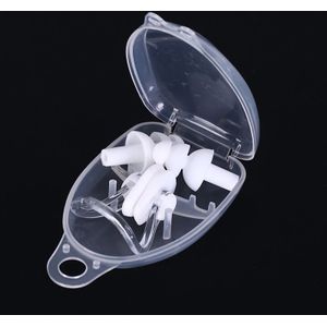Zachte Zwemmen Oordopjes Neus Clip Case Beschermende Voorkomen Water Bescherming Oor Plug Waterdichte Zachte Siliconen Zwemmen Duik Benodigdheden