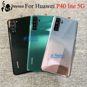 Originele 6.5 Inch Voor Hua Wei P40 Lite 5G Global CDY-NX9A CDY-N29A Back Battery Cover Deur Behuizing Case Rear glas Lens Onderdelen