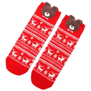 Rode Sokken Dames Cartoon Kerst Sokken Katoen Vrouwen Sokken Leuke Japanse Straight Sokken Dames Sokken Herfst En Winter