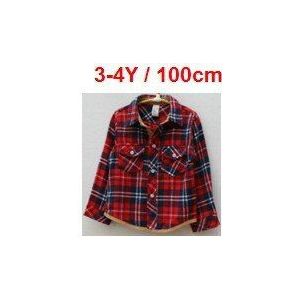 -retail classic kids rode plaid shirt w mode bruin corduroy patch op mouw, kids dunne jas (MOQ: 1 pc)