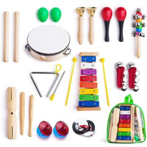 Muziekinstrumenten Voor Peuter Met Draagtas, 12 In 1 Muziek Percussie Speelgoed Set Voor Kinderen Met Xylofoon, rhythm Band