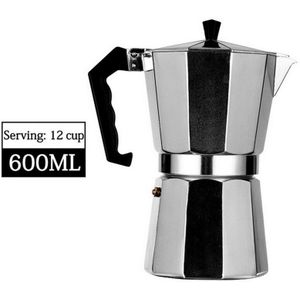 50-600Ml Italiaanse Aluminium Mokka Koffie Pot Europese Aluminium Koffie Pot Achthoekige Pot Huis Keuken Accessoires Coffeeware