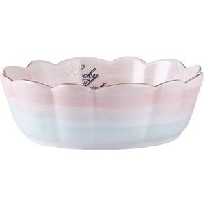 Macaron serie roze Creatieve Keramische Slakom Extra Diepe Porselein Portie Schotel voor Fruit Noten Groente Plaat Servies