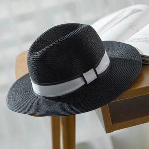 Seioum vrouwelijke sombrero vrouwen zomer hoed klassieke zwart roze gordel Panama zonnehoeden Jazz Hoed strand hoeden voor vrouwen chapeau