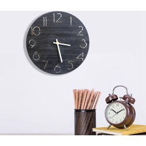Vintage Stijl Non-Tikkende Stille Antieke Houten Klok Grote Horloge Voor Thuis Keuken Kantoor Cafe Decoratie Voor muur